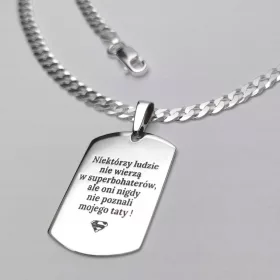 SREBRNA VERIŽICA ARMOR DOG TAG Z GRAVIRANJEM