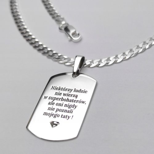 SREBRNA VERIŽICA ARMOR DOG TAG Z GRAVIRANJEM