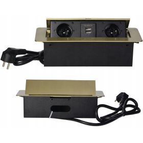   Električna vtičnica z dvojnim USB polnilnikom Orno za vgradnjo v mizo