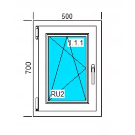 OKNA PVC 500x700 BELA, LEV