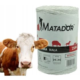Pletena pastirska vrvica Matador 250m bila