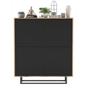   Loft TV komoda APOLLO 4D, moderna TV omarica z osmimi pomičnimi policami za elegantno shranjevanje. Izdelana iz visokokakovostnih materialov s poljskim poreklom. Laminirana 16 mm plošča za trden korpu