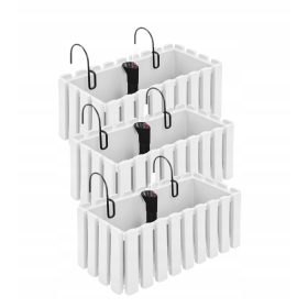 3x Viseča balkonska ograja za lonce DDEF400W Bela