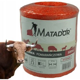 Oranžna Matador električna plezalna vrv za pastirje, 500 m
