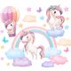 UNICORN RAINBOW WALL STICKERS 50x100CM JT1