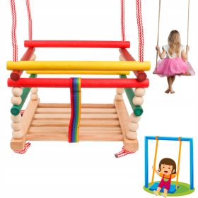 Lesena gugalnica za otroke z vedrom 33 x 21 x 33 cm