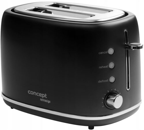  Concept Retrosign Toaster Black 870W 2 toast Timer
