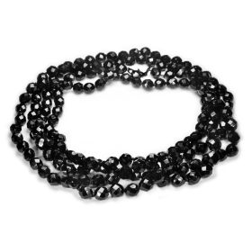    Črna modna ogrlica Kiara Mega Very Long za maturantski ples iz 1920-ih z biseri