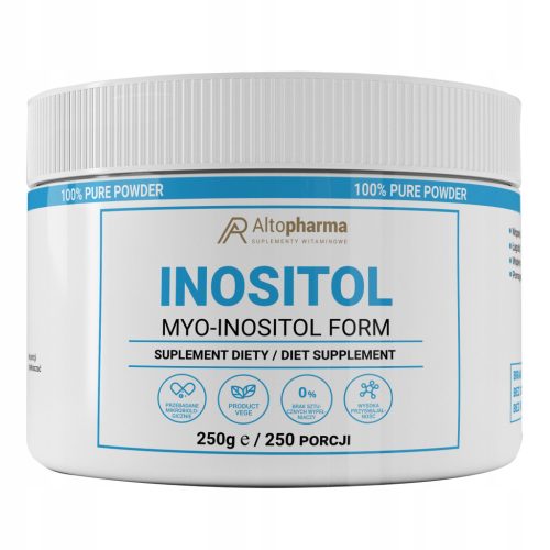Inozitol v prahu 100% čist, 250g - brez dodatkov, primeren za vegane