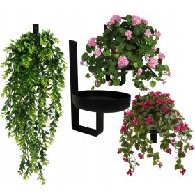   Stojalo za rože z obešalnikom in podstavkom, modern loft design 25 cm, kovinsko