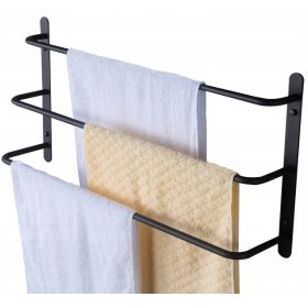   Palica za brisače Artystal, elegantna črna stenska obešanka za brisače