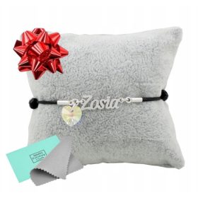 Zapestnica s Swarovski kamenjem in srebrno vrvičko