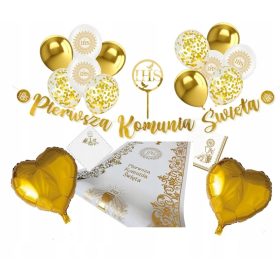 Okrasni komplet za PRVO SVETO OBHAJILO v zlati barvi_Ku3