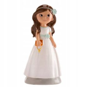   Figurica za torto "Dekorativna punca s knjigo Komunija", Dekora, 13 cm