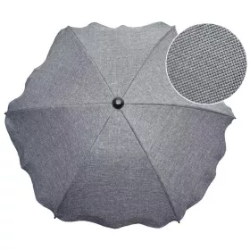   DEŽNIK ZA OTROŠKI VOZIČEK ZA VSAK DAN - KAKOVOSTEN LEN IN MELANŽ MATERIAL, VEČBARVNI 67 cm