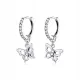  Srebrni uhani ORNAMO Viseči metulji na prstanu Belo cirkonijevo srebro 925