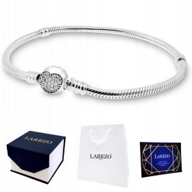 Modularna srebrna zapestnica z obeskom 18 cm