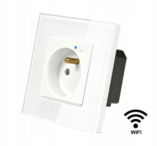 Električna pametna vtičnica WiFi steklena bela