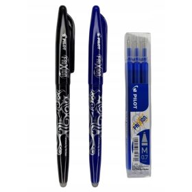   Kemični svinčnik PILOT Frixion 0,7 mm modre in črne barve + 3 kartuše
