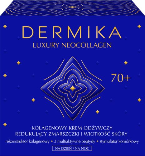 Dermika Luksuzna Neokolagenska krema za obraz proti staranju 70+ dnevna in nočna 50 ml