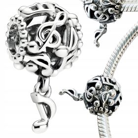 Obesek NOTA Ljubim glasbo Visoka kakovost s925 SREBRO