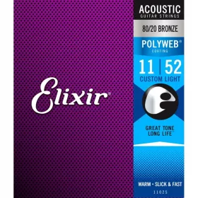 Strune za kitaro Elixir 11025 PolyWeb 80/20 Bronze