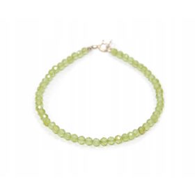 Zapestnica iz naravnega olivnega peridota in krizolita, 3 mm