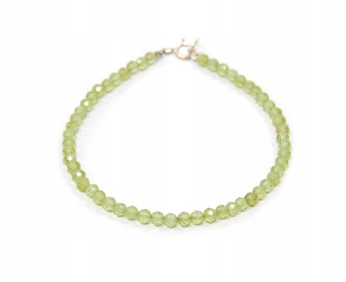 Zapestnica iz naravnega olivnega peridota in krizolita, 3 mm