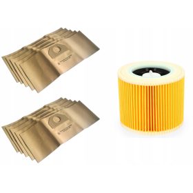   ASH-E26SK sintetična vrečka za sesalnik 10 kos + filter Asahi za sesalnik Kärcher 6.414-552.0