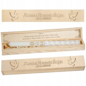 LESENA ŠKATILICA ZA GRAVIRANE SVEČE ZA OBHAJILO