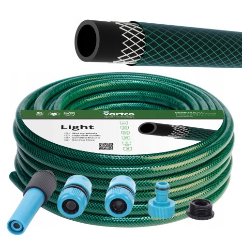 VARTCO LIGHT 3-slojna vrtna cev 50m 1/2 + Priključki za škropljenje