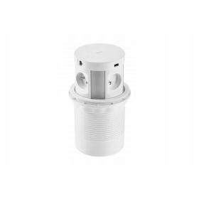   GTV Bela Indukcijska Vtičnica z USB Polnilnikom za Elektriko in Internet