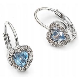 Srebrni uhani srčki s kubičnimi cirkoniji