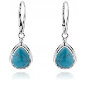  NEŽNI VISEČI SREBRNI UHANI S TURKIZOM 925