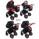  Otroški voziček 3v1 Dwarf NEXXO black RED SPORT