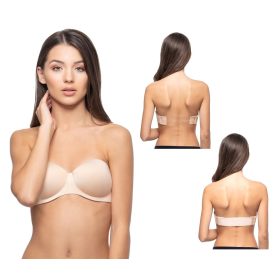 Samonoški nedrček Bardot z zamenljivim hrbtom - velikost B