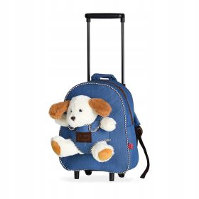   Enoprostorski otroški nahrbtnik na kolesih s plišasto živaljo Perletti za fante in deklice, večbarvni