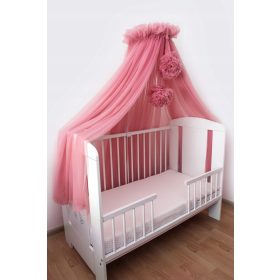 Posteljni baldahin s šifonom in pompomi CAM526