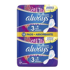 Always Platinum Ultra Night Duo Podložki s krilci, 12 kosov