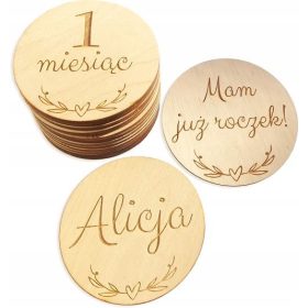 DREVENA KARTICA Z MESECI ZA SLIKE DOJENČKOV