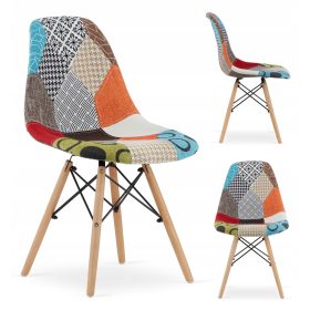   Barviti stol NITTI Patchwork DSW za dnevno sobo, kuhinjo in jedilnico