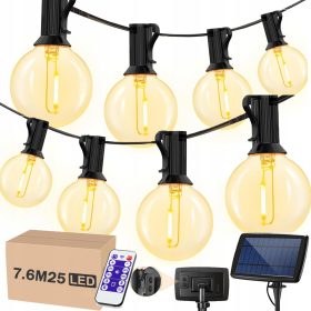 Girlanda solarnih vrtnih lučk s 25 žarnicami 3W