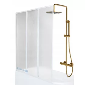 Trodelni paravan za kad KFA Armatura 120 x 139 cm mlečno