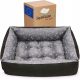 SuperKissen24 Luksuzno Leglo za Pse v Sivi Barvi 70 cm x 55 cm