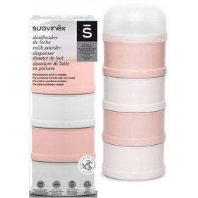 SUAVINEX Pojemnik za mleko v prahu Hygge roza 4 kos.
