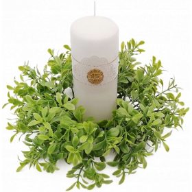 Sveča za obhajilo iz buksusovega venca