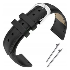 Pas 18 mm za pametno uro z logotipom G. Rossi - črna barva