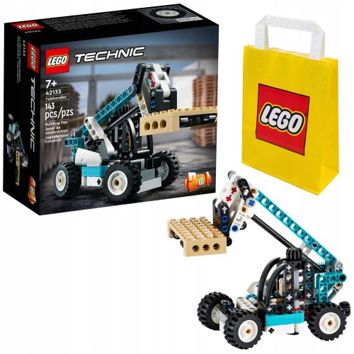 LEGO Technic Teleskopski Viličar za Otroke 42133 + Rumena LEGO Papirnata Vrečka 6315786 24x8x18 cm
