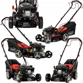    Bencinska kosilnica s košaro Scheppach, prostornina 150 cm³. košara 45 l 42 cm