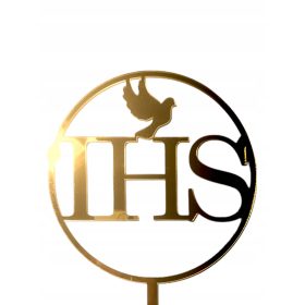 TOPPER ZA TORTO SVETO OBHAJILO IHS ZLATO OGLEDALO